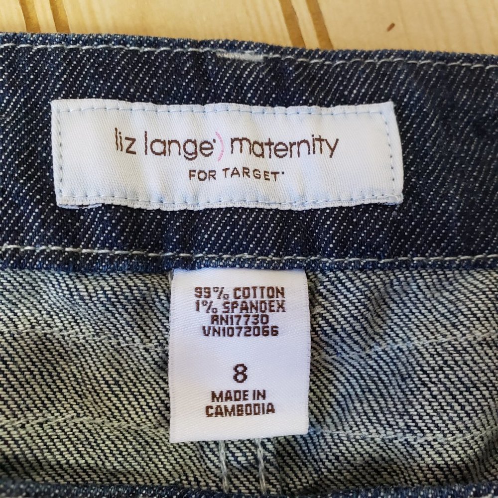 NWT Liz Lange Maternity Target Size 8 Jeans Under Belly Distressed Straight Leg - Picture 9 of 10